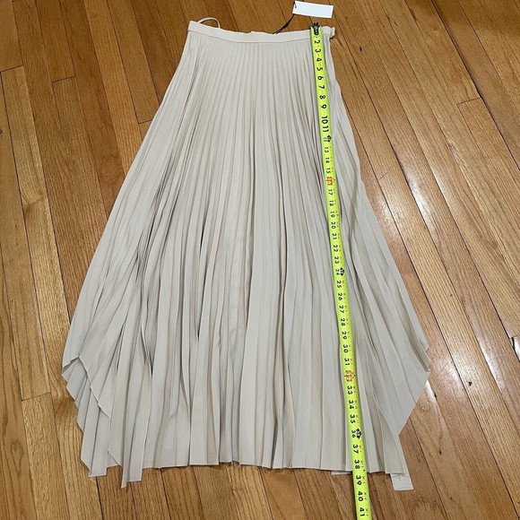 Helmut Lang Pleated Chiffon Midi Skirt Womens Size 2 High Waist  Oyster NEW - Picture 9 of 13